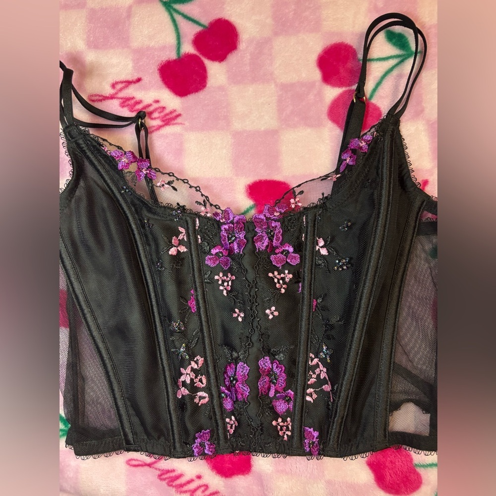 VICTORIA'S SECRET Very Sexy Floral Embroidery Corset Top - Picture 9 of 10